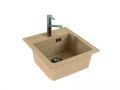 modelo 3D de un fregadero de cocina de granito en color beige