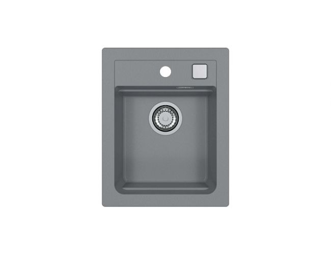 Fregadero de granito gris de un seno