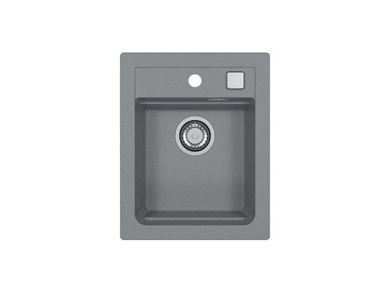 Fregadero de granito gris de un seno