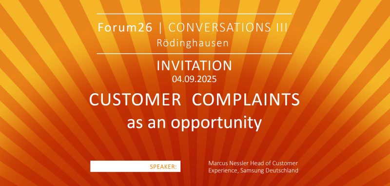 EVENT: Customer Complaints as an Opportunity