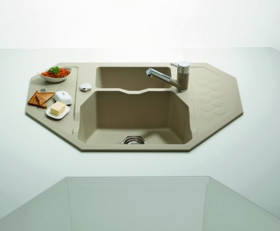 Fregadero de cocina doble de granito