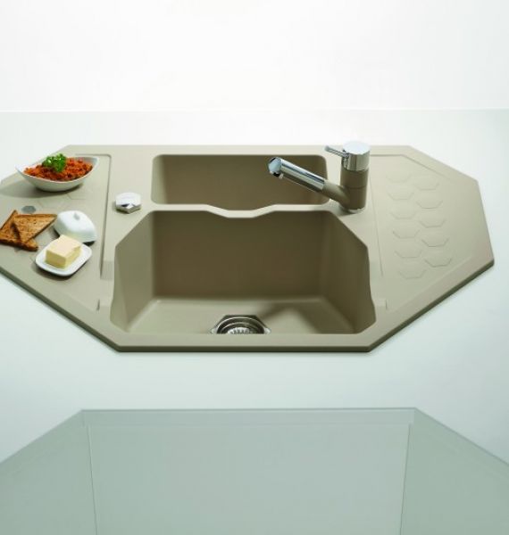 Fregadero de cocina doble de granito