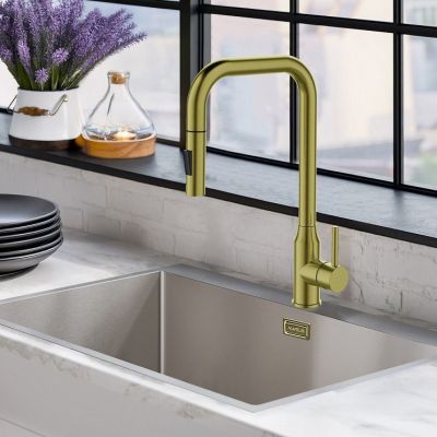 Grifo de cocina dorado Alveus Bloom