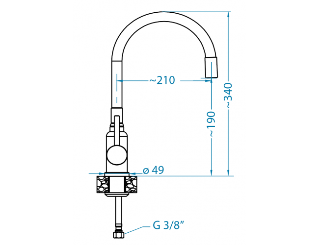 Dimenzije kuhisnjke armature ALveus Flexa