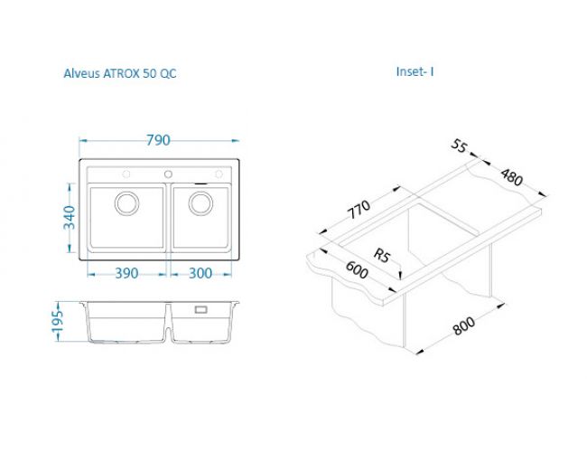 Dimenzije pomivalnika Atrox 50