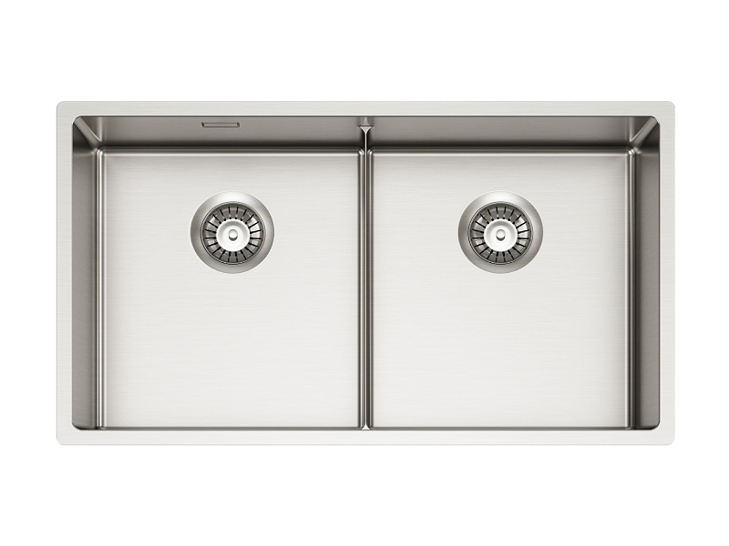 Fregadero NOX 80, doble, acero inoxidable, 762x440