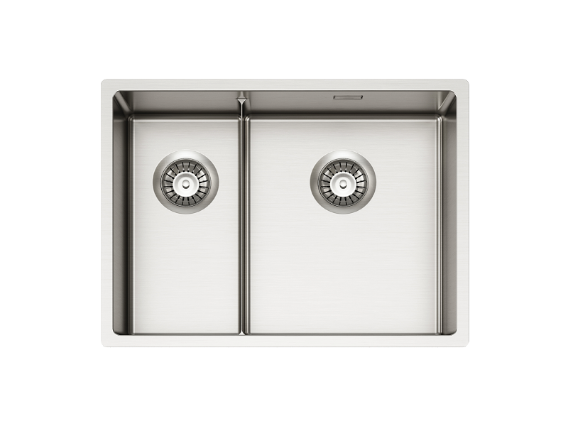 Fregadero NOX 90, doble, acero inoxidable, 582x440 