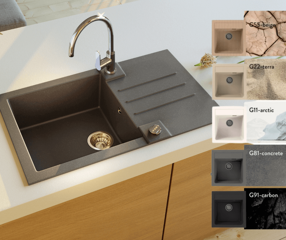 Colored kitchen sinks