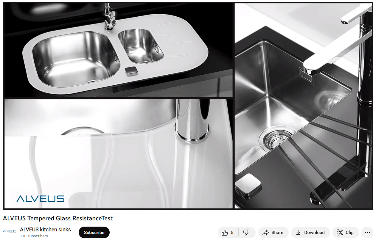 Black and white tempered glass sinks